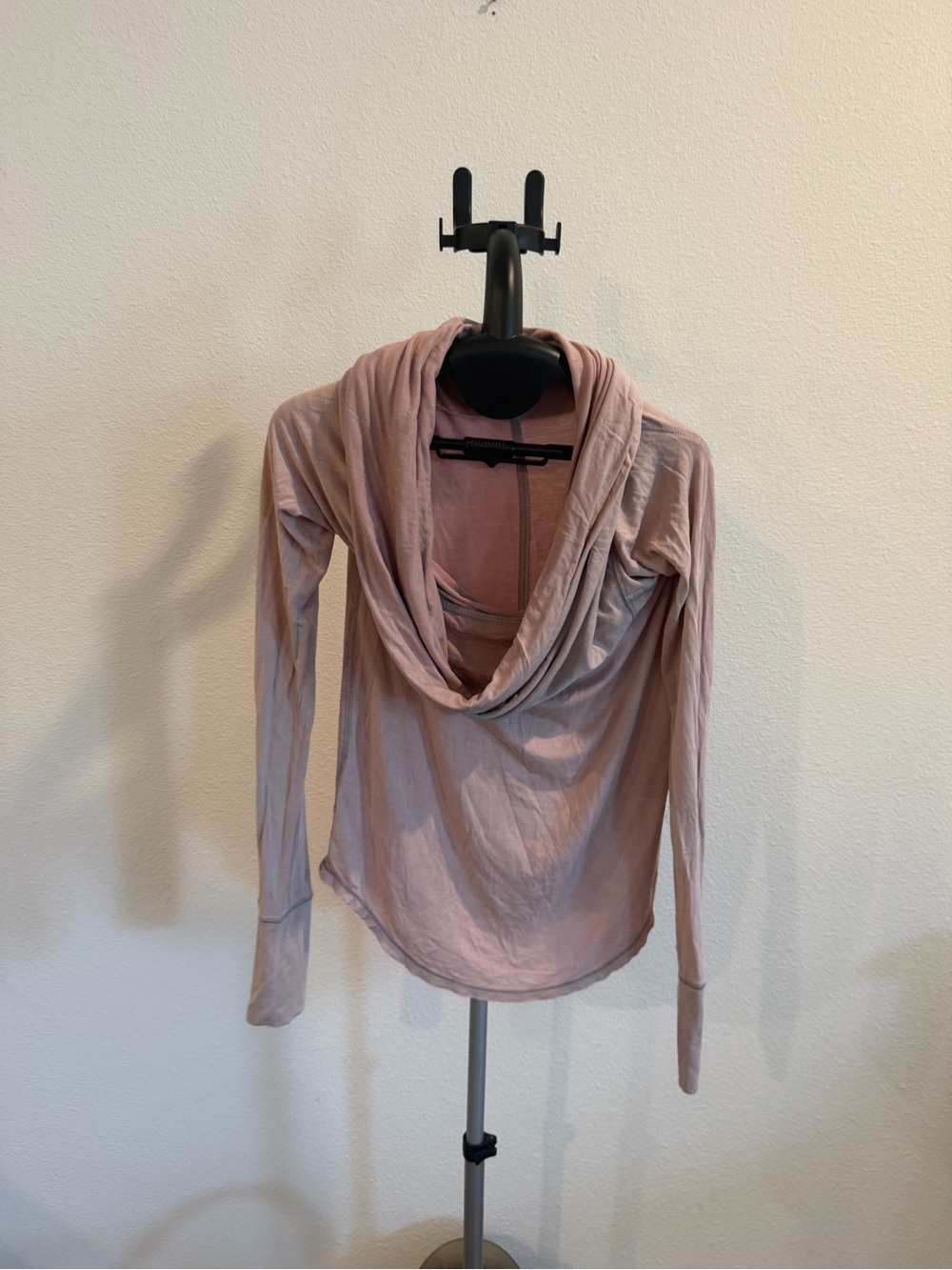 We The Free Long Sleeve Draped Cowl Neck Top in Dusty Pink